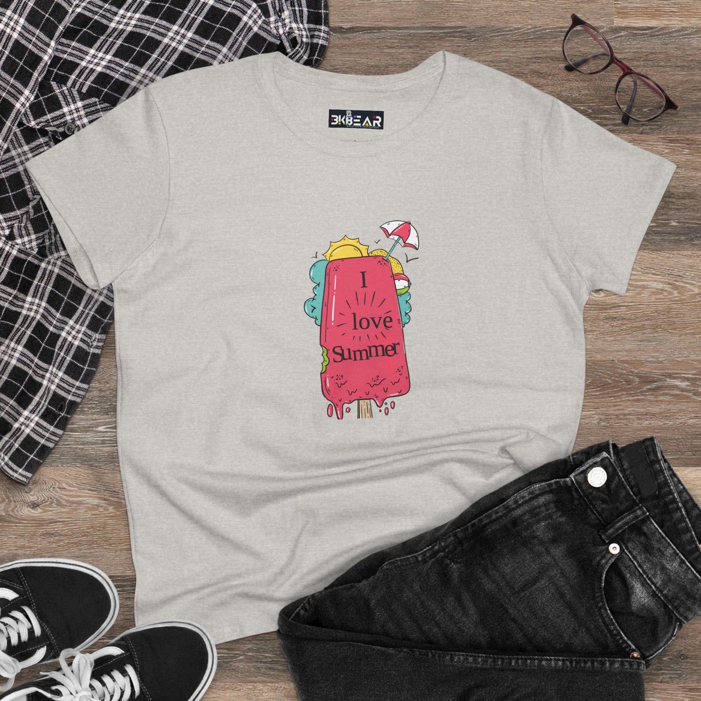 I Love Summer. Women's Midweight Cotton Tee