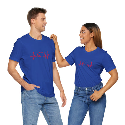 I Love You Heart Beat. Unisex Jersey Short Sleeve Tee