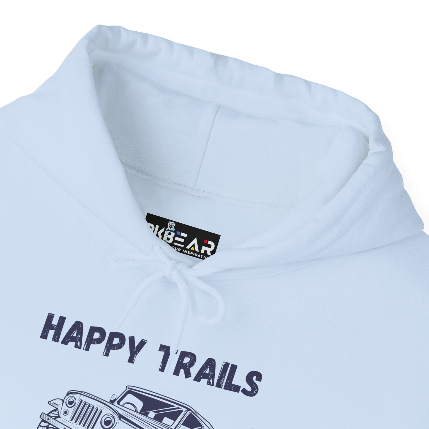 Happy Trails Unisex Hooded Sweatshirt, Cozy Outdoor Hoodie, Perfect Gift for Adventurers, Casual Wear, Great for Road Trips