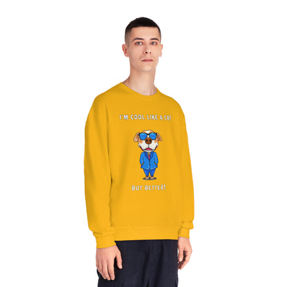 Chuck The Cool Dog. Unisex NuBlend® Crewneck Sweatshirt