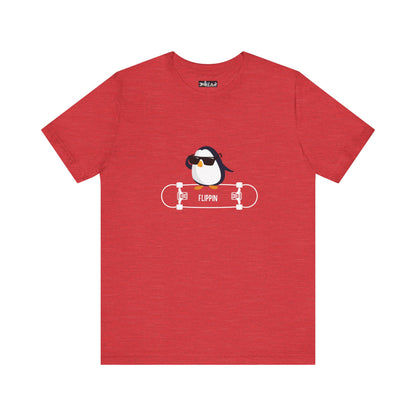 Adélie The Flippin Penguin. Unisex Jersey Short Sleeve Tee