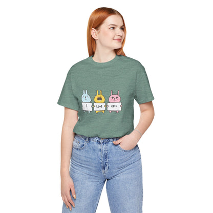 I Love Cats. Women's Unisex Jersey Short Sleeve Tee