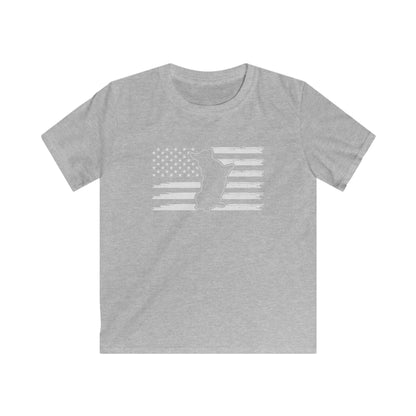 Charlie The American Flag. Dog. Kids Softstyle Tee