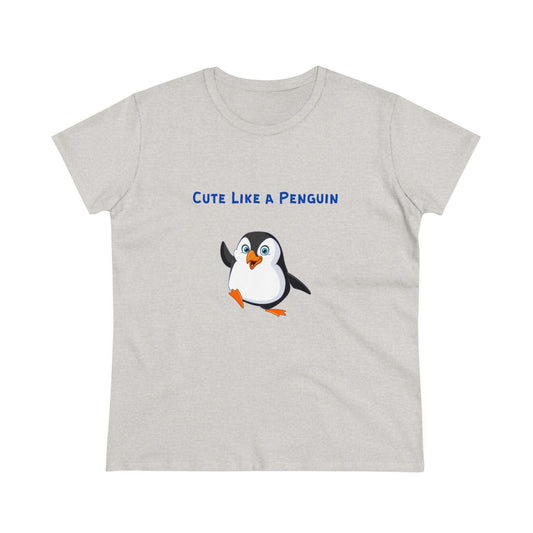 Cute Like a Penguin. Women's Midweight Cotton Tee