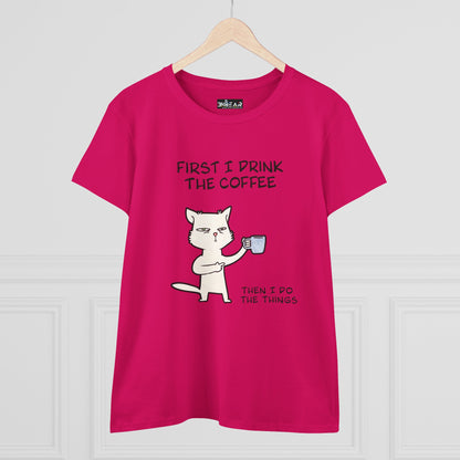 Cat Coffee Shirt For Women – But First, Coffee Vibes Tee