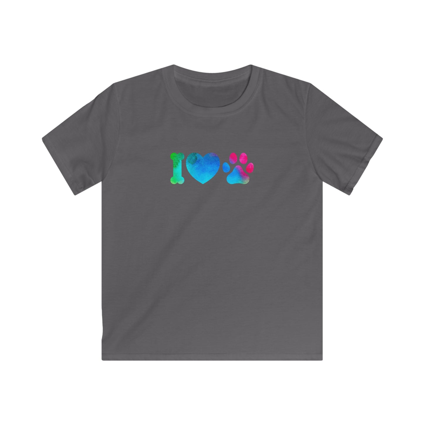 I Heart Paws. Kids Softstyle Tee