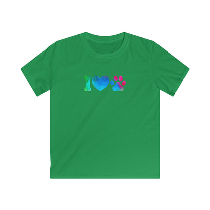 I Heart Paws. Kids Softstyle Tee