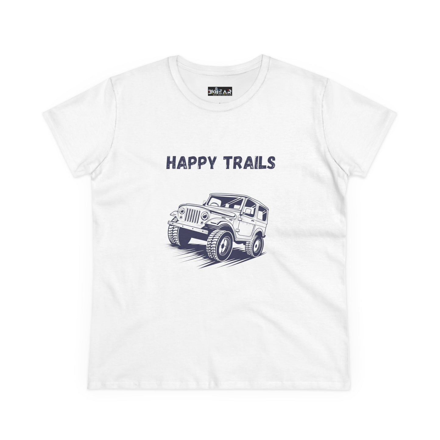 Exploring Happy Trails In a Jeep. Women's Midweight Cotton Tee