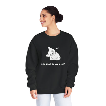 Vexing Cat Wondering What You Want. Unisex NuBlend® Crewneck Sweatshirt