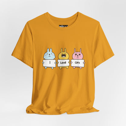 I Love Cats. Women's Unisex Jersey Short Sleeve Tee