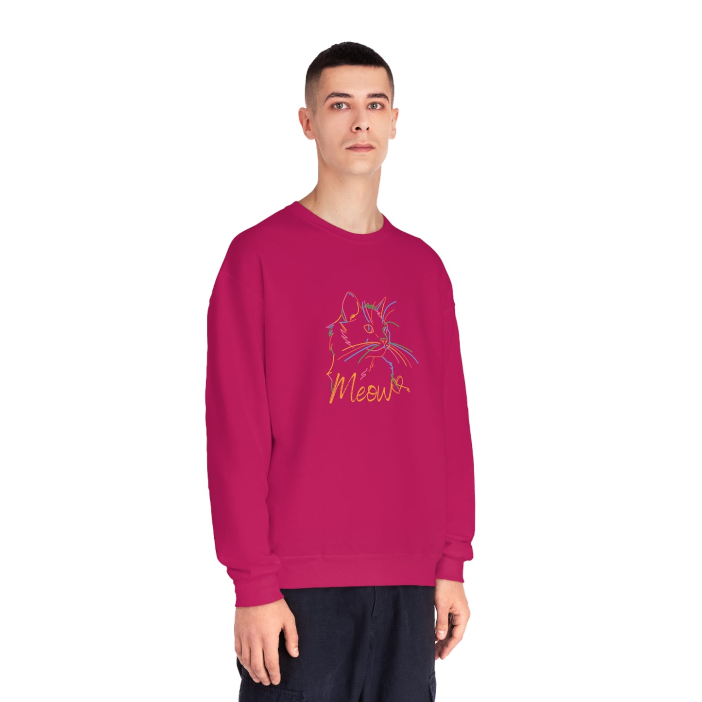 Meow. Cat with purrty color outlines. Unisex NuBlend® Crewneck Sweatshirt