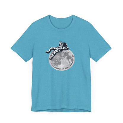 Chillaxing on the Moon. Unisex Jersey Short Sleeve Tee