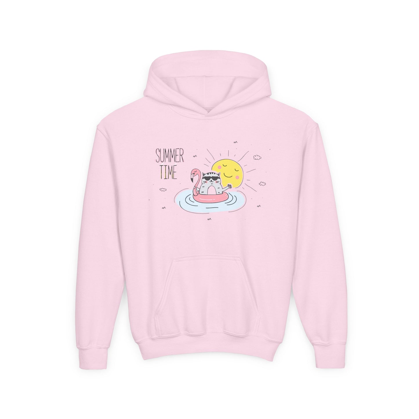 Jingles The Summertime Cat. Kids Hoodie