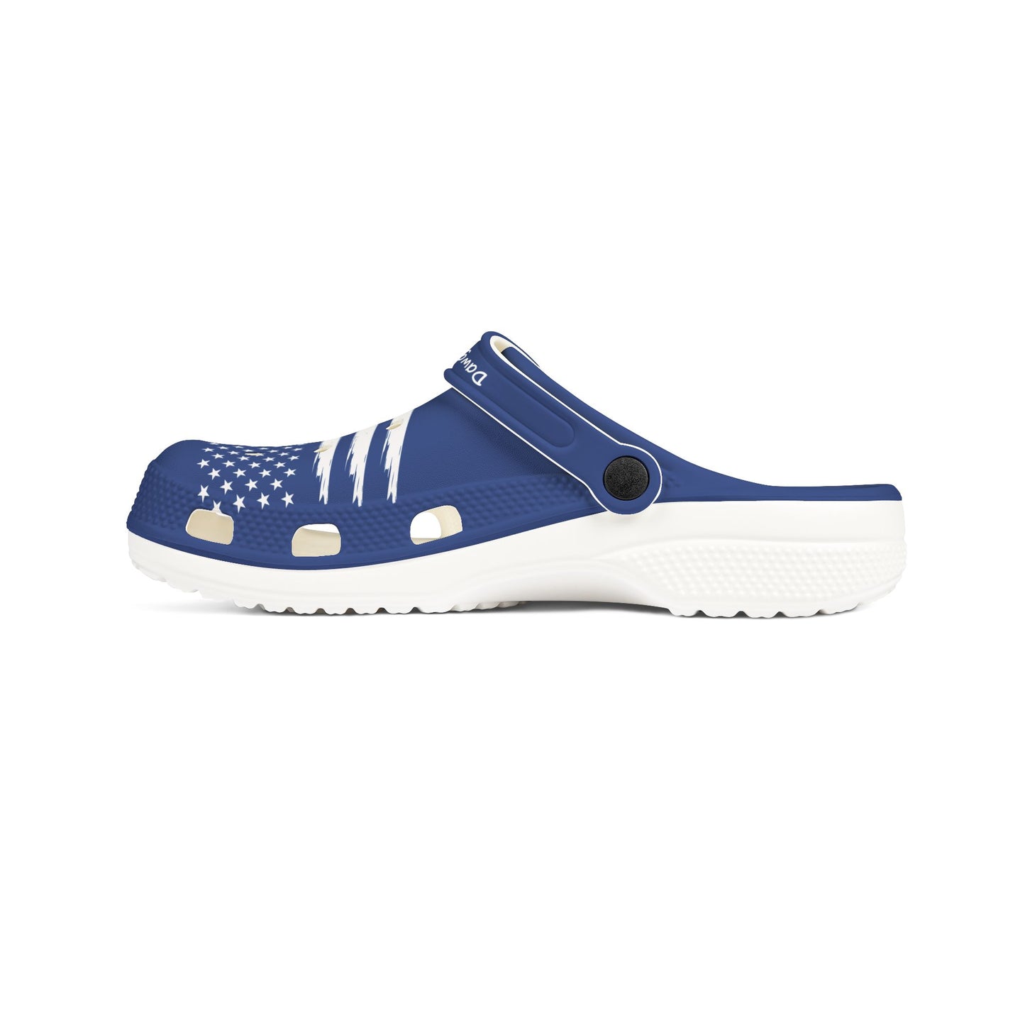 American Flag Dog Rubber Clogs For Men- Navy