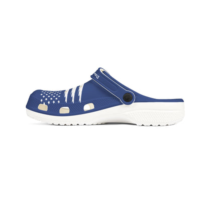 American Flag Dog Rubber Clogs For Men- Navy