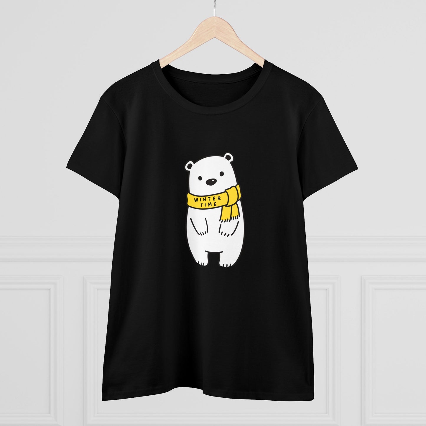 Winter Time BK Bear. .  Women's Midweight Cotton Tee