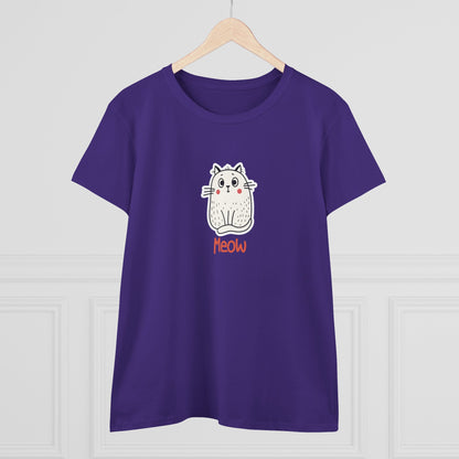 Loki The Cat. Meow. Women's Midweight Cotton Tee