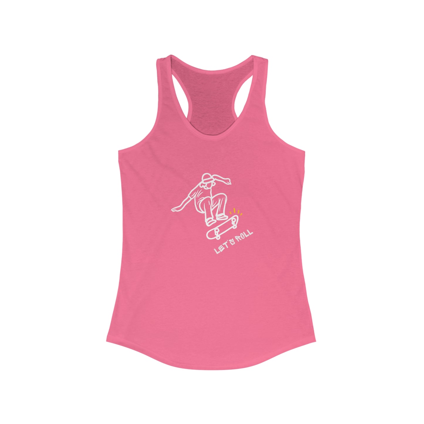 Let's Roll Skateboarder. Women's Ideal Racerback Tank