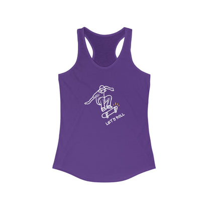 Let's Roll Skateboarder. Women's Ideal Racerback Tank