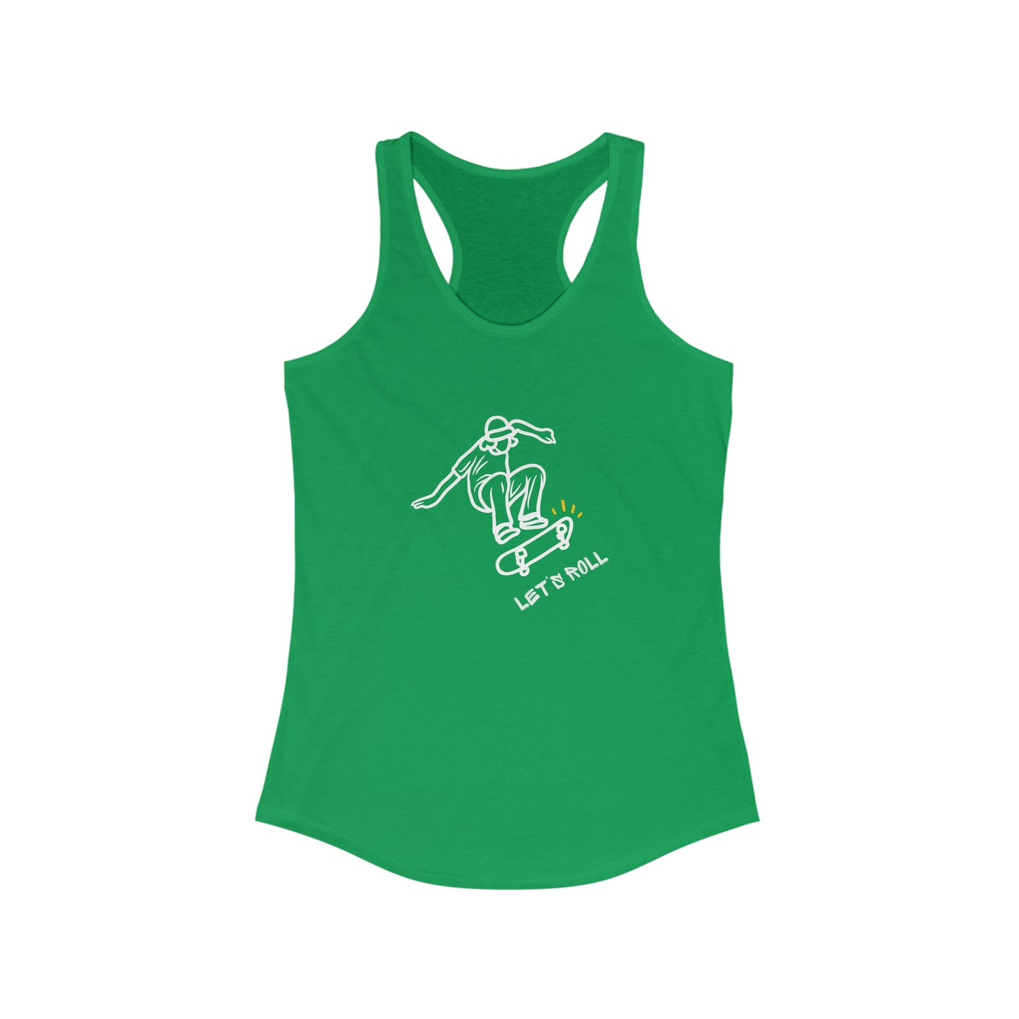 Let's Roll Skateboarder. Women's Ideal Racerback Tank