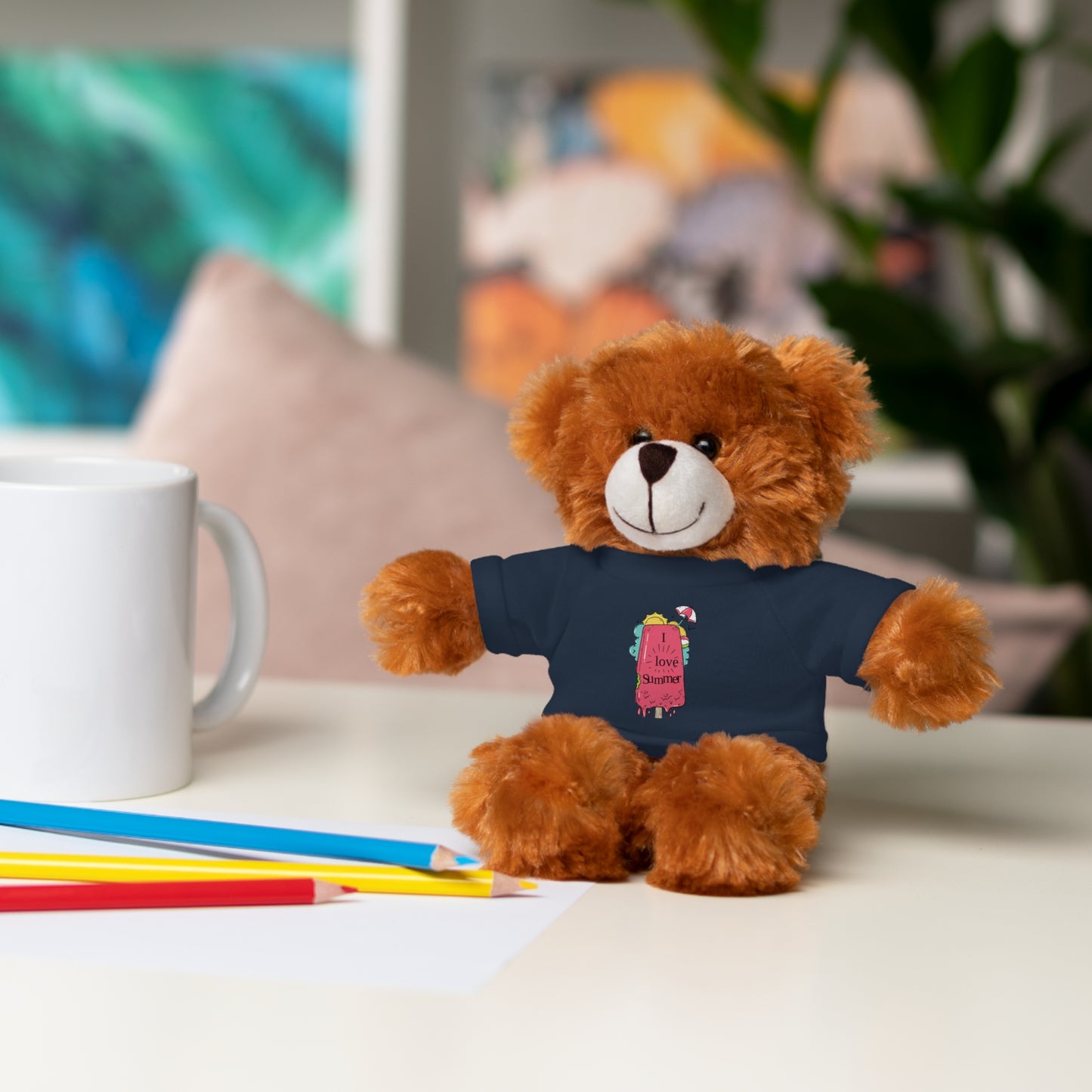 I Love Summer Lion . Stuffed Animals with Tee