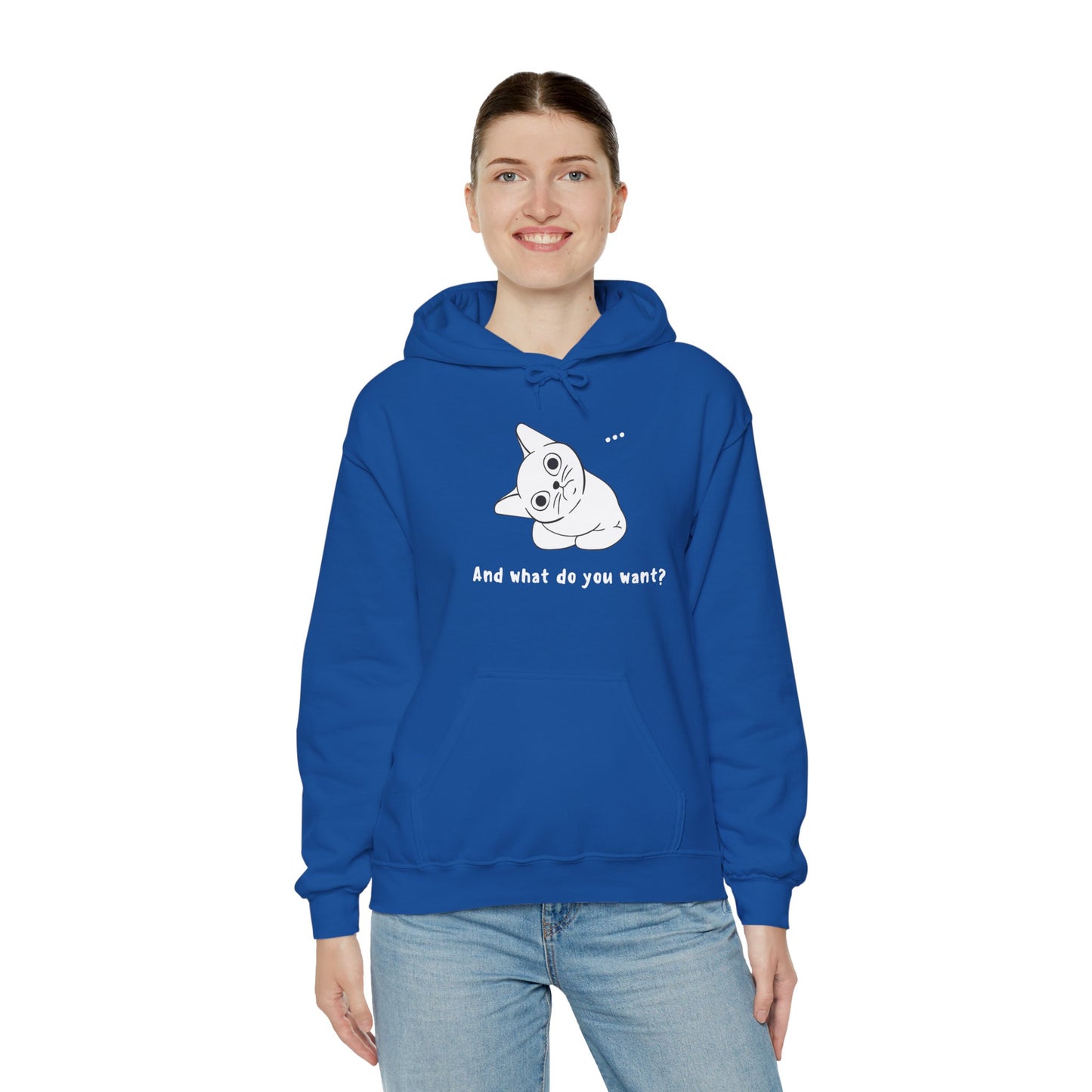 Vexing Cat Wondering What You Want.  Unisex Hooded Sweatshirt.