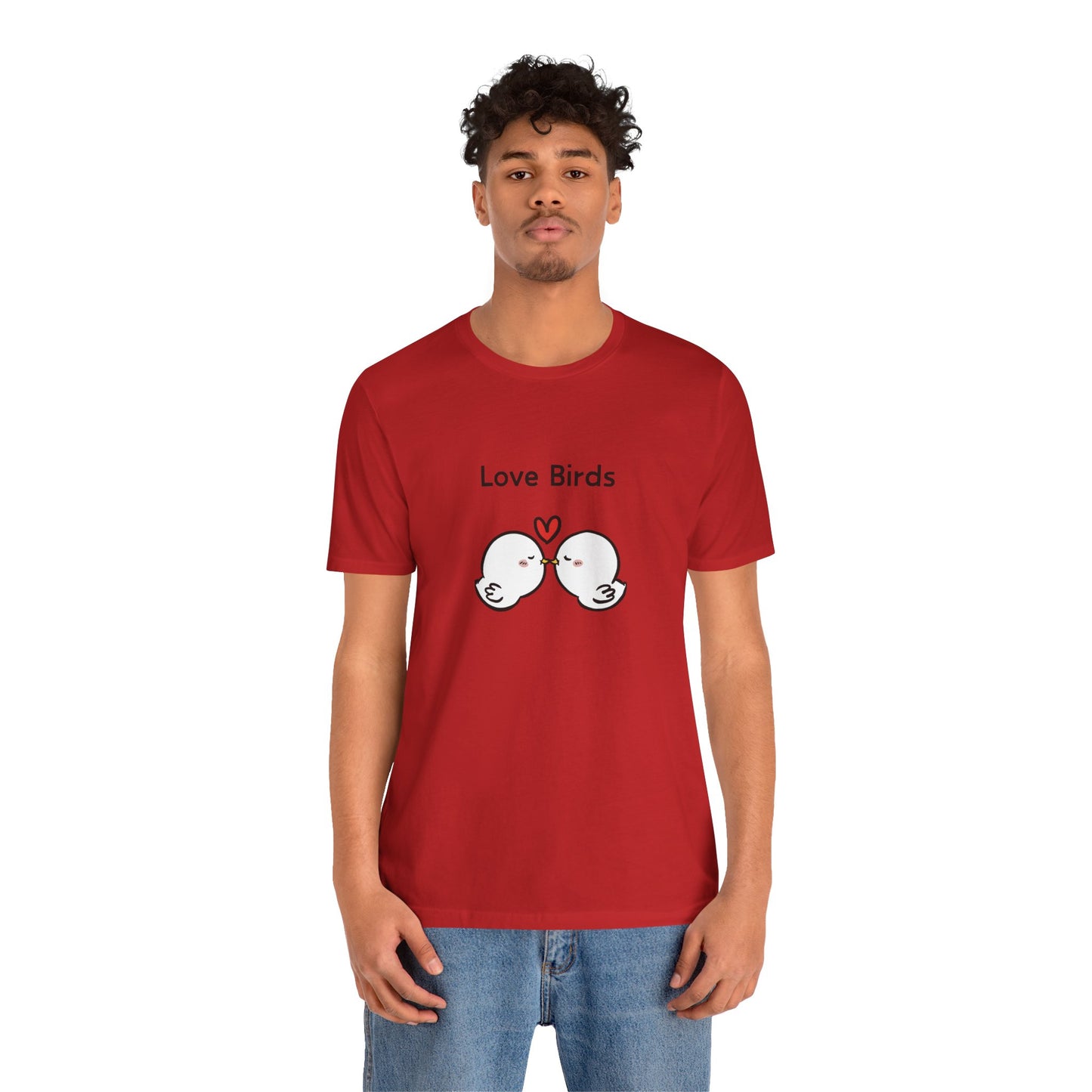 Love Birds Boyfriend T Graphic. Unisex Jersey Short Sleeve Tee
