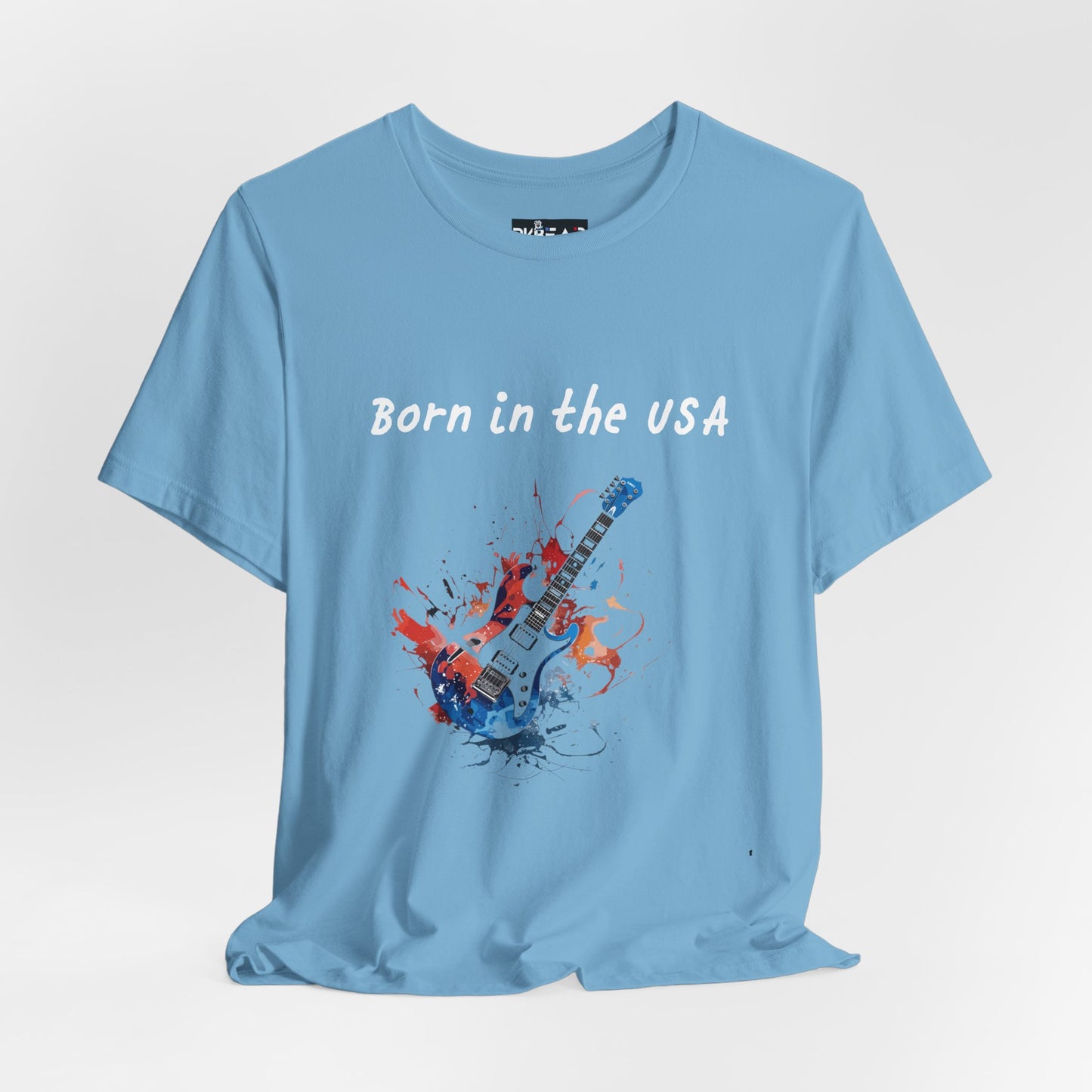 Born In The USA Guitar. Unisex Jersey Short Sleeve Tee