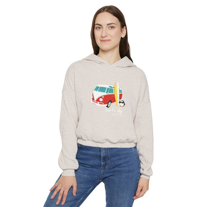 Surf's Up Dude. Women's Cinched Bottom Hoodie