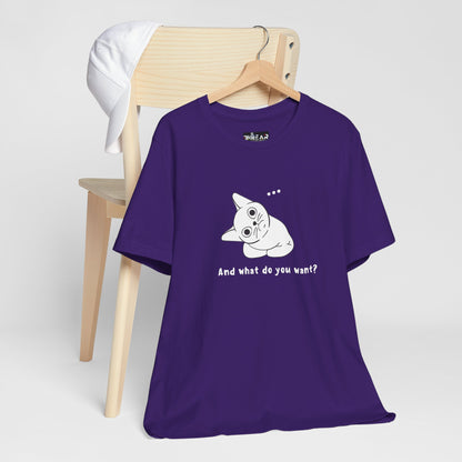Vexing Cat Wondering What You Want. Unisex Jersey Short Sleeve Tee