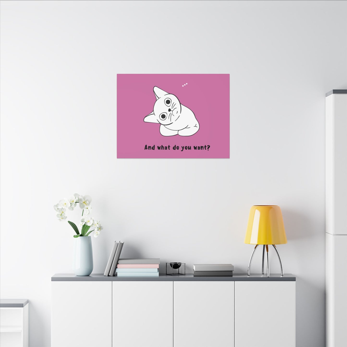Canvas Print - Cute but Vexing Cat Wondering What You Want