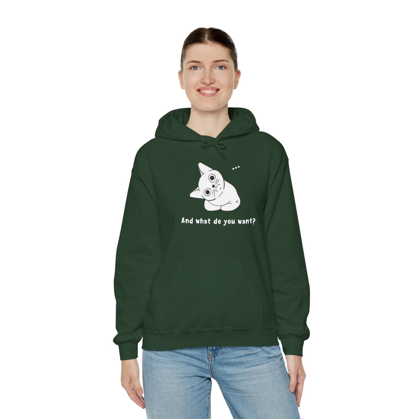 Vexing Cat Wondering What You Want.  Unisex Hooded Sweatshirt.