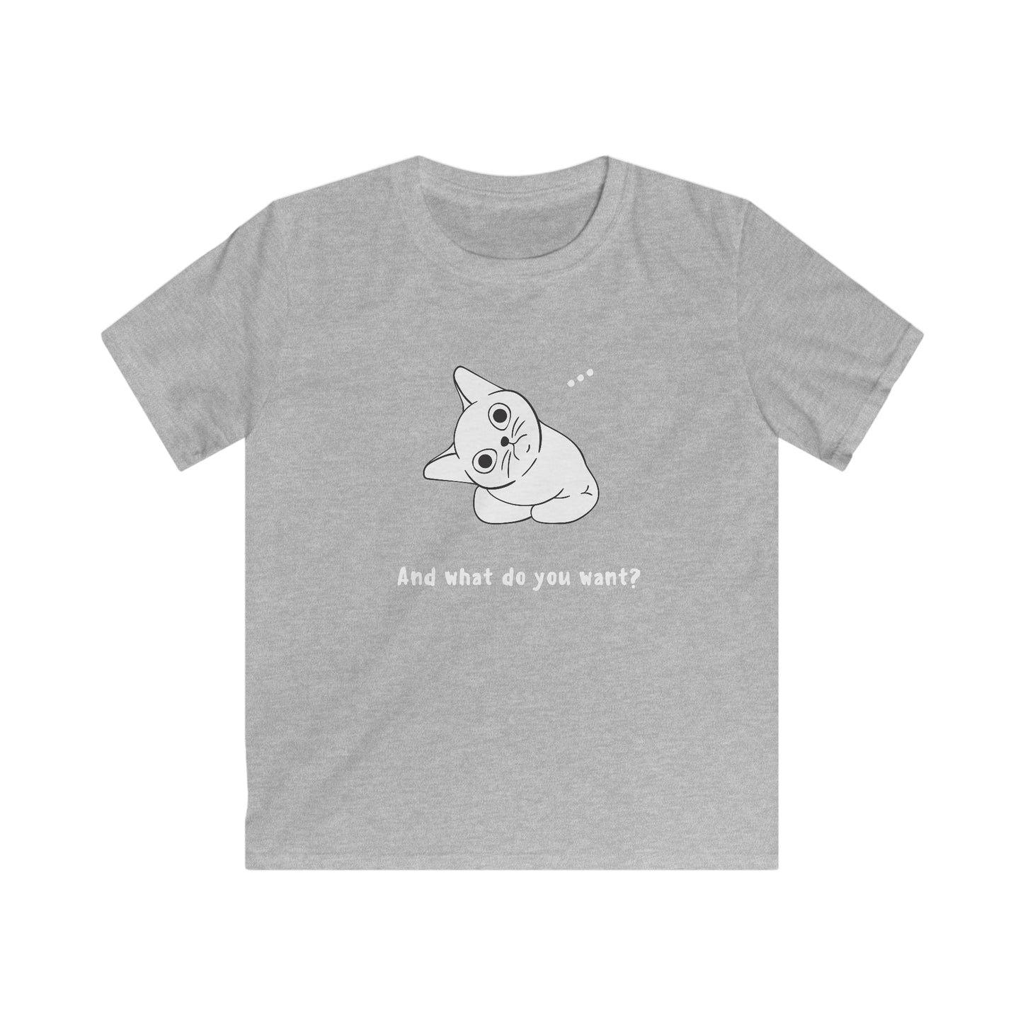 Vexing Cat Wondering What You Want. Kids Softstyle Tee