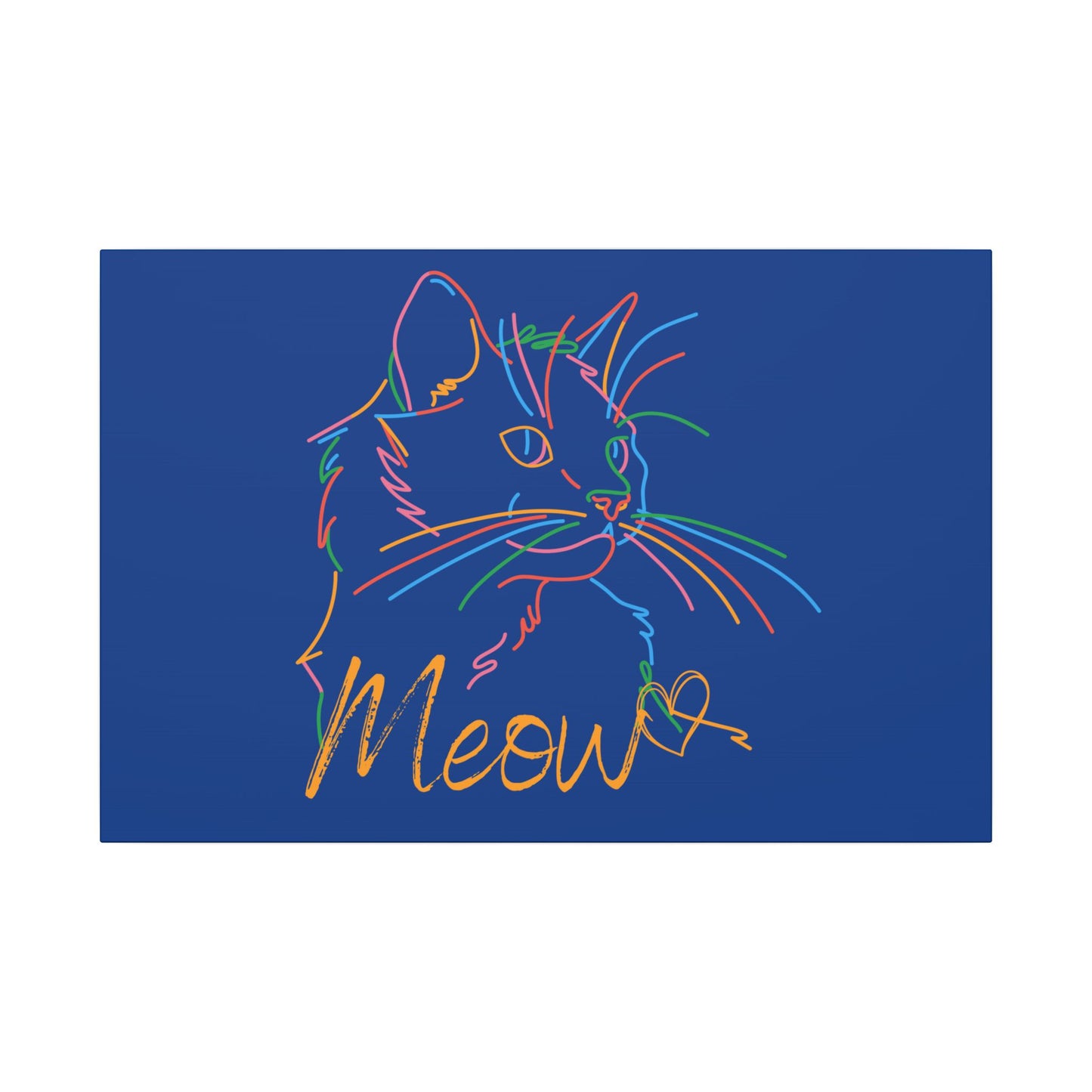 Meow. Cat with Purrty Color Outlines. Canvas Gallery Wraps
