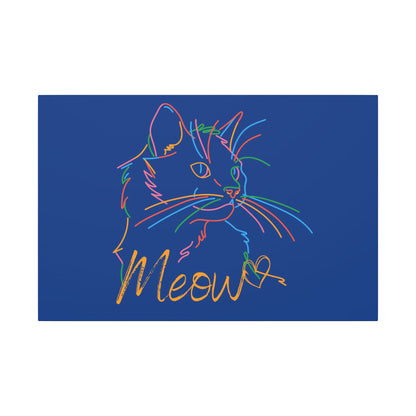 Meow. Cat with Purrty Color Outlines. Canvas Gallery Wraps