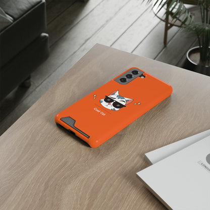 Cool Cat. Phone Case With Card Holder