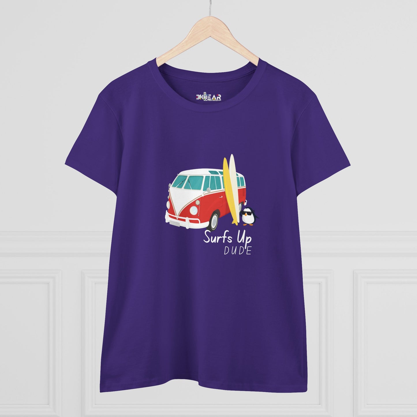 Surfs Up Dude. Women's Midweight Cotton Tee