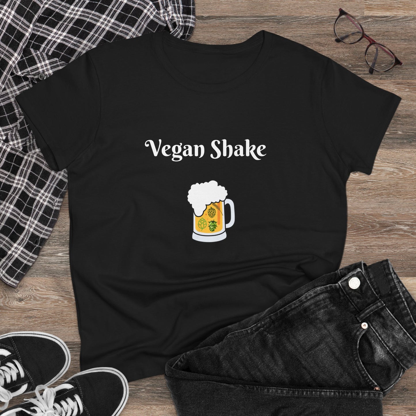 Vegan Shake.  Women's Midweight Cotton Tee