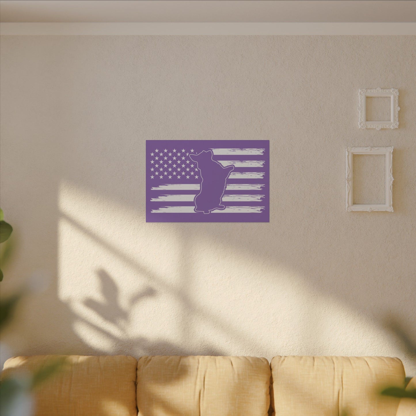 Charlie The American Flag Dog. Canvas Gallery Wraps