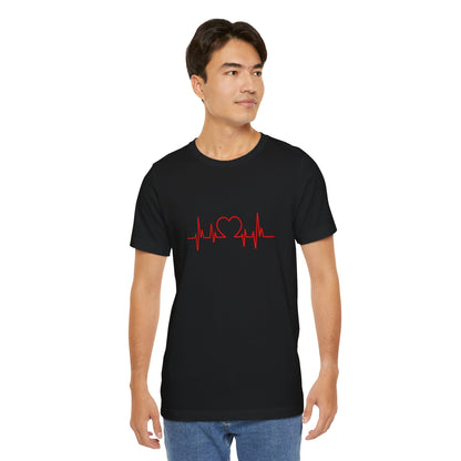 I Love You Heart Beat. Unisex Jersey Short Sleeve Tee