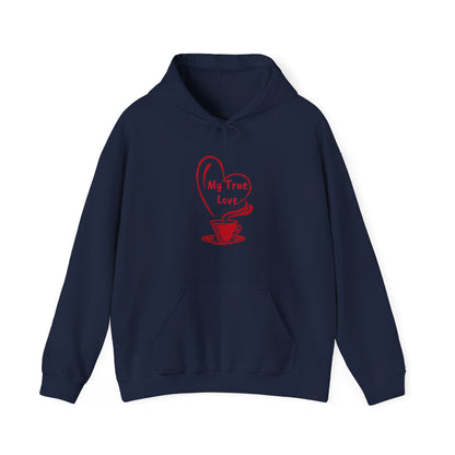 I Heart Coffee. Red. Unisex Hooded Sweatshirt.