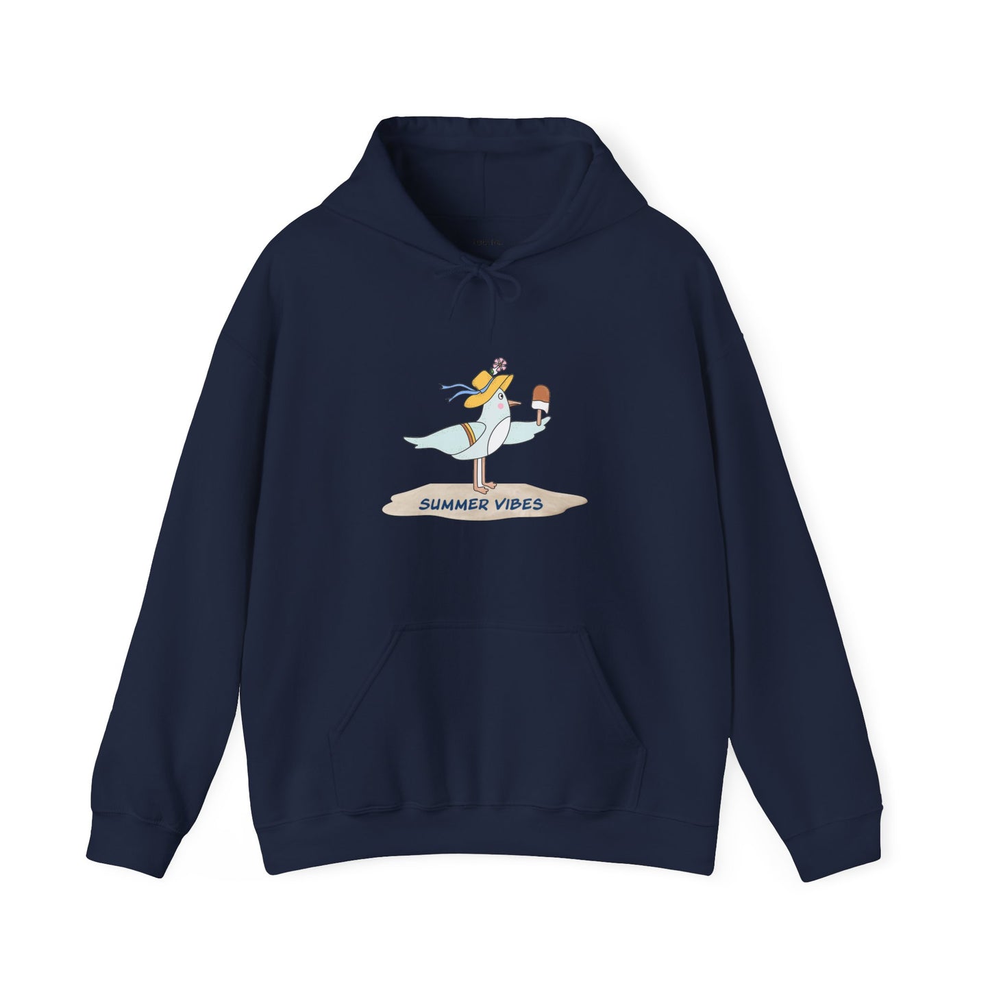 Regal Seagull Summer Vibes. Unisex Hooded Sweatshirt.