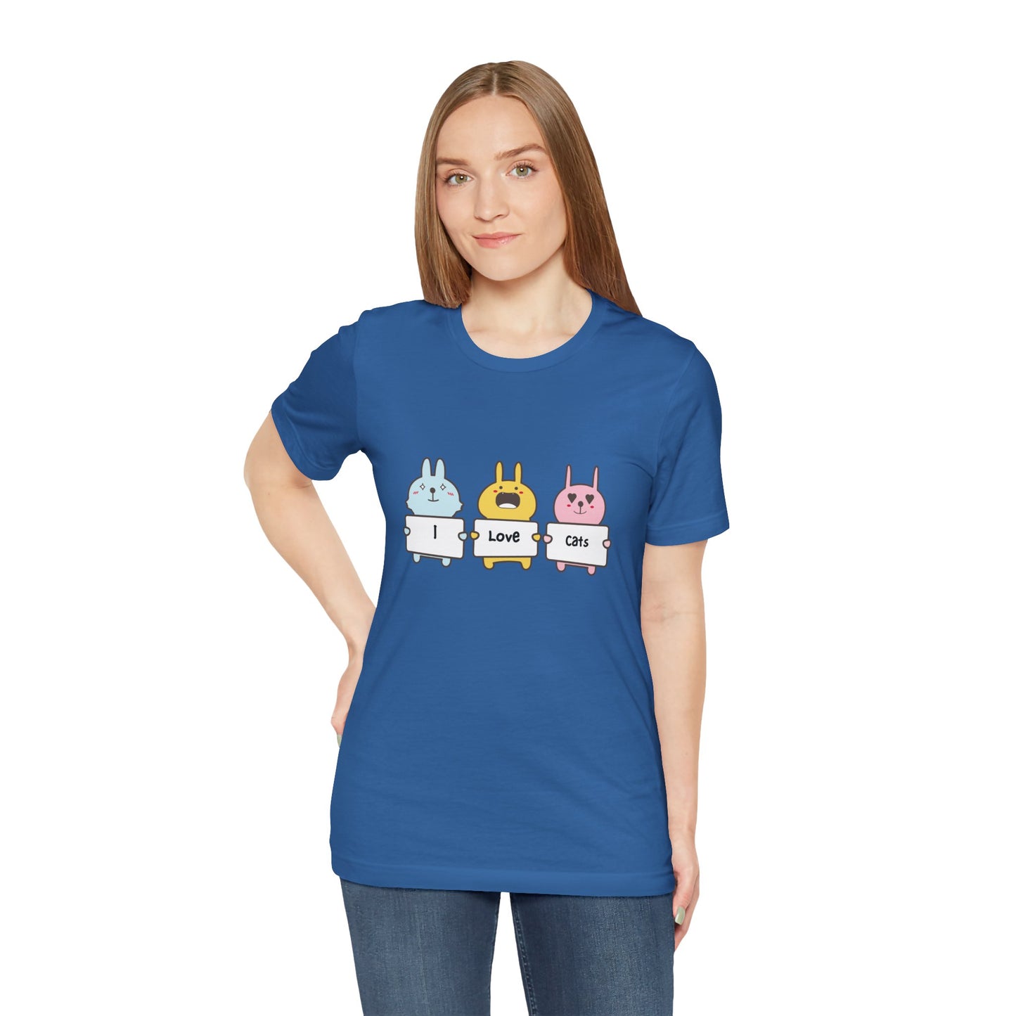 I Love Cats. Women's Unisex Jersey Short Sleeve Tee