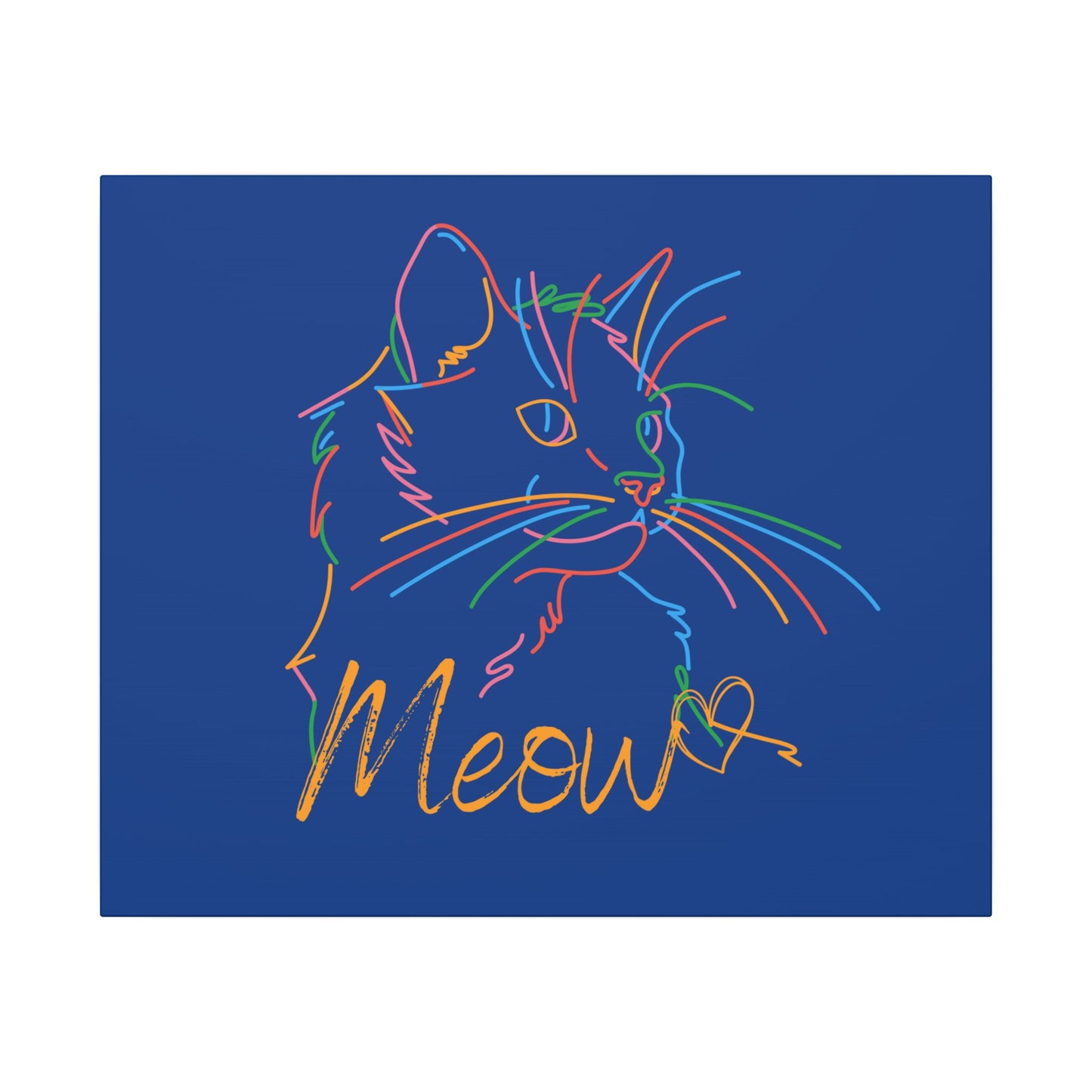 Meow. Cat with Purrty Color Outlines. Canvas Gallery Wraps