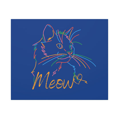 Meow. Cat with Purrty Color Outlines. Canvas Gallery Wraps