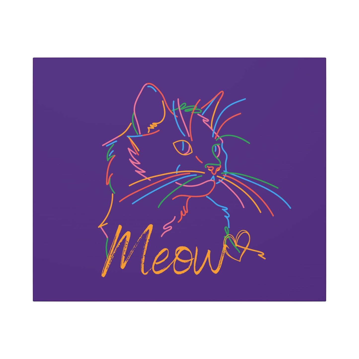 Copy of Meow. Cat with Purrty Color Outlines. Canvas Gallery Wraps