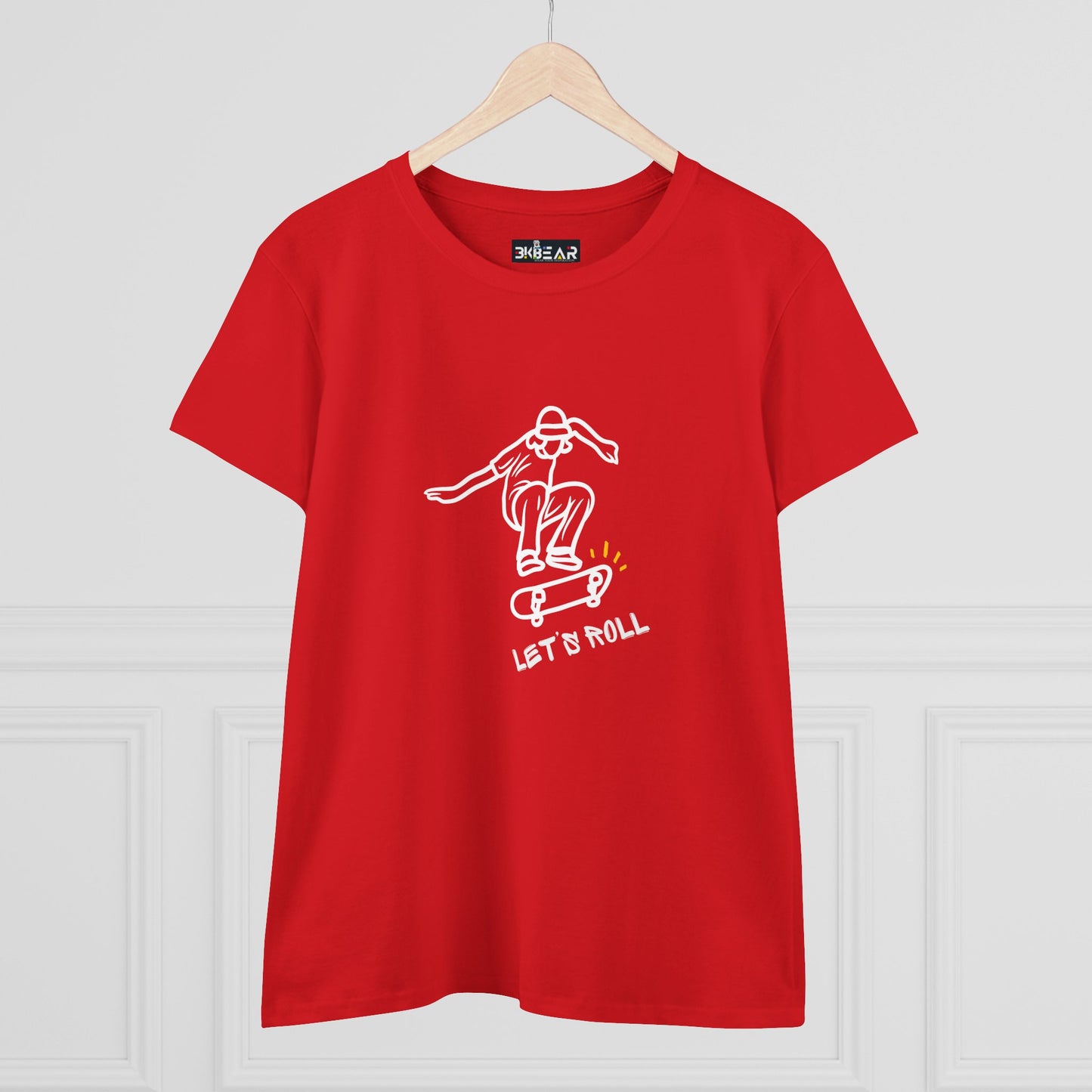 Let’s Roll Skateboarder Tee – Women’s Vintage Skate Graphic T-Shirt