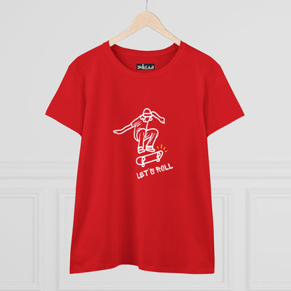 Let’s Roll Skateboarder Tee – Women’s Vintage Skate Graphic T-Shirt