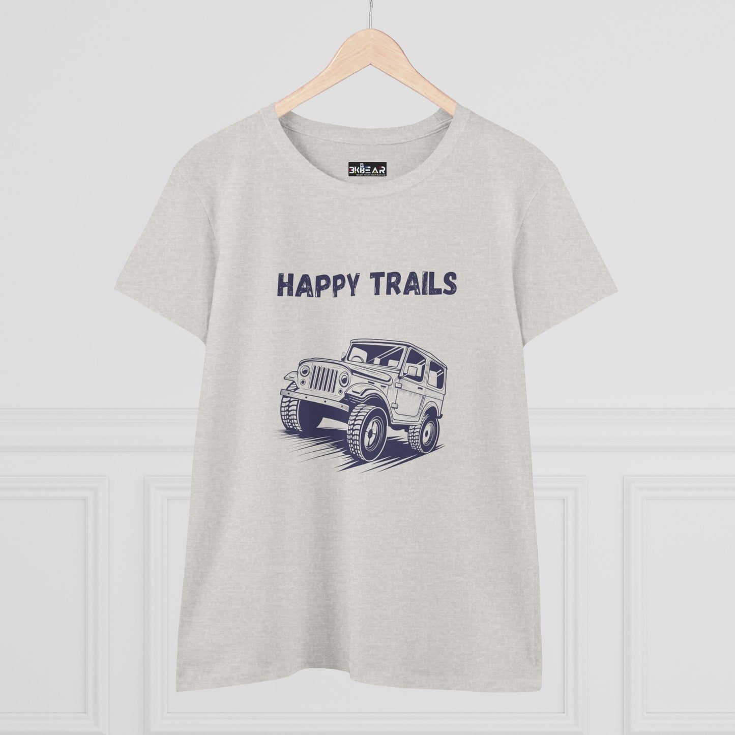 Exploring Happy Trails In a Jeep. Women's Midweight Cotton Tee