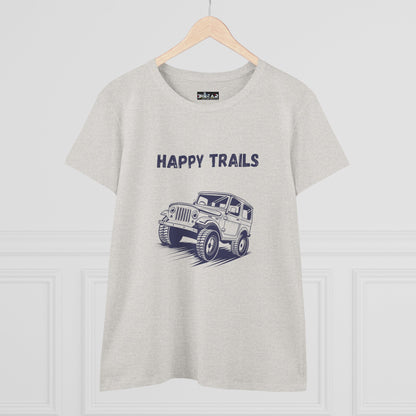 Exploring Happy Trails In a Jeep. Women's Midweight Cotton Tee